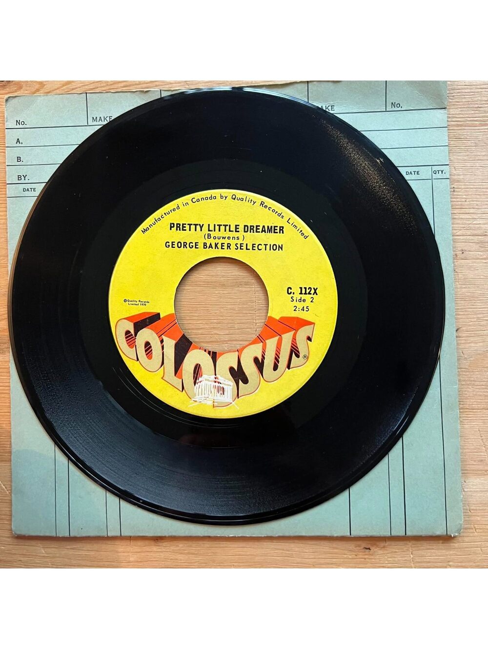 George Baker Selection - Pretty Little Dreamer/Little Green Bag 45rpm VG+ R20